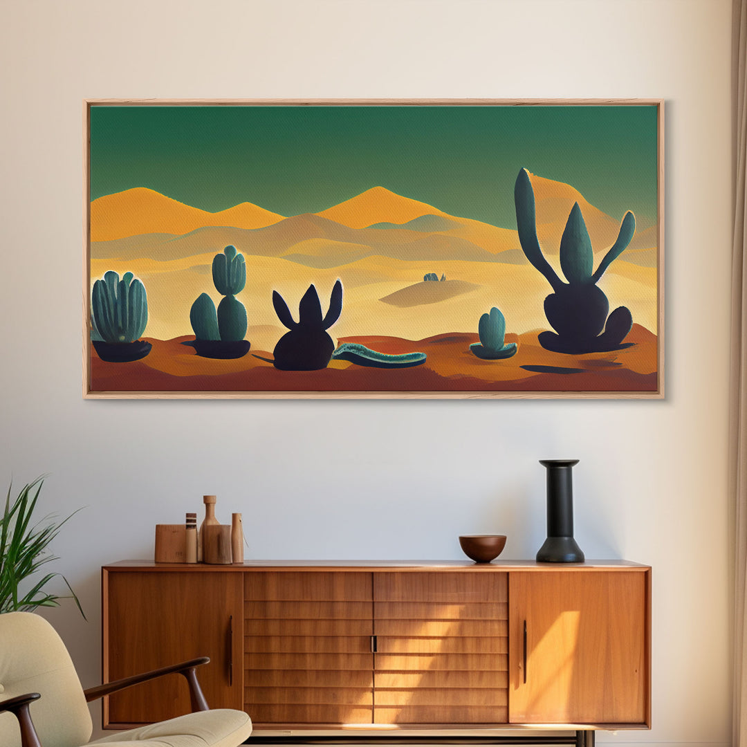 Pueblo style wall art, Arizona and Desert Cactus, canvas print