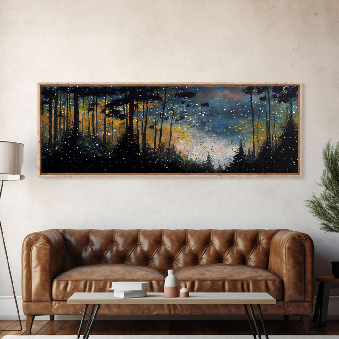 Wondrous Pine Tree Forest Wall Art, Framed Canvas Print, Original Oil Painting Canvas Print, Framed Wall Decor, Wood Frame Art