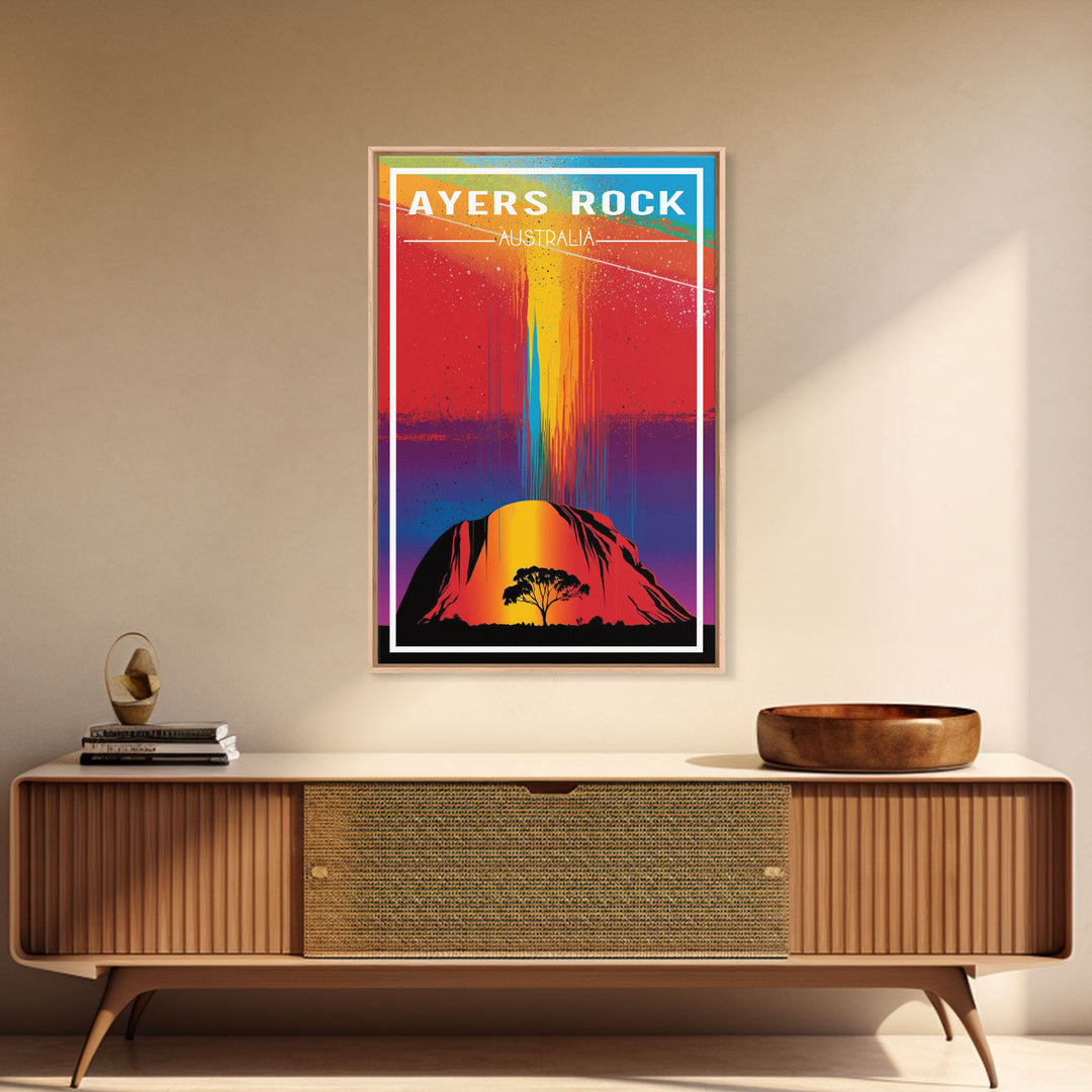 Australia Art, Ayers Rock, Australia, Colorful Art, Travel Wall Print, Travel Poster, Travel Artwork, Travel Wall Art, Canvas Wall Print