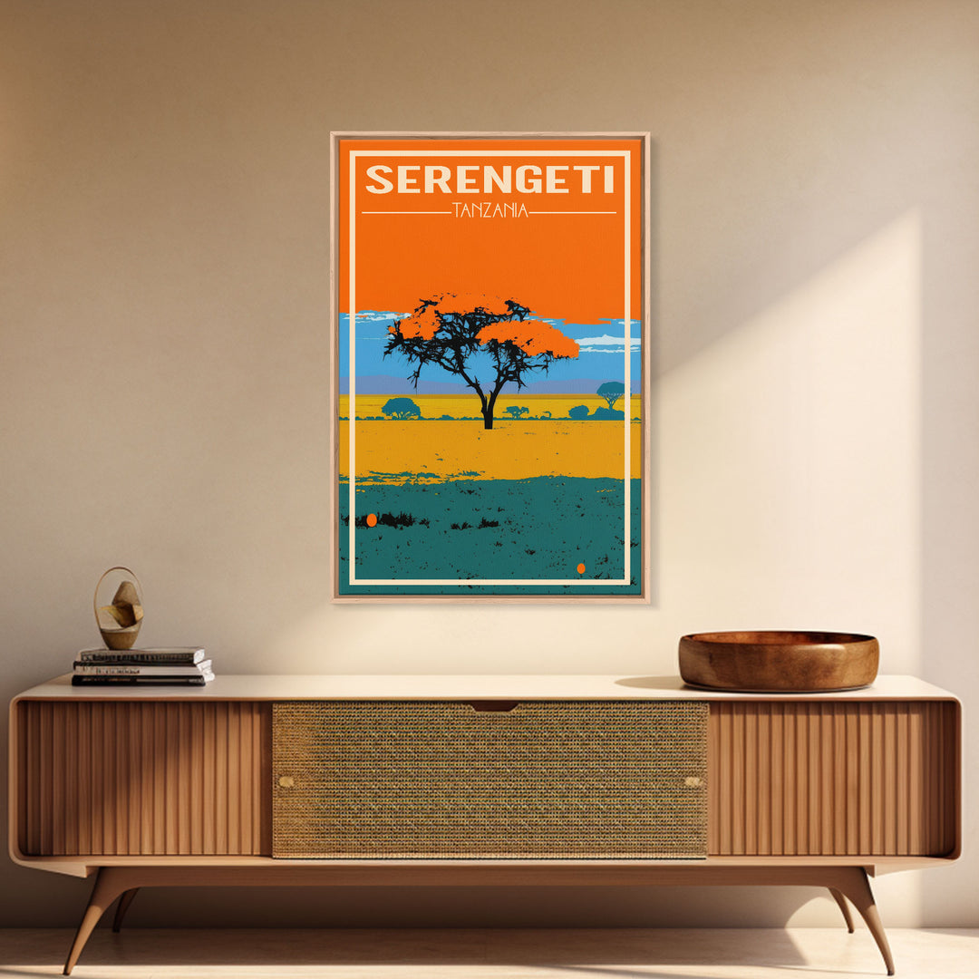 Serengeti Wall Print, Tanzania Wall Art, Africa Poster, Safari Art, Travel Wall Print, Travel Poster, Travel Wall Art, Canvas Wall Print