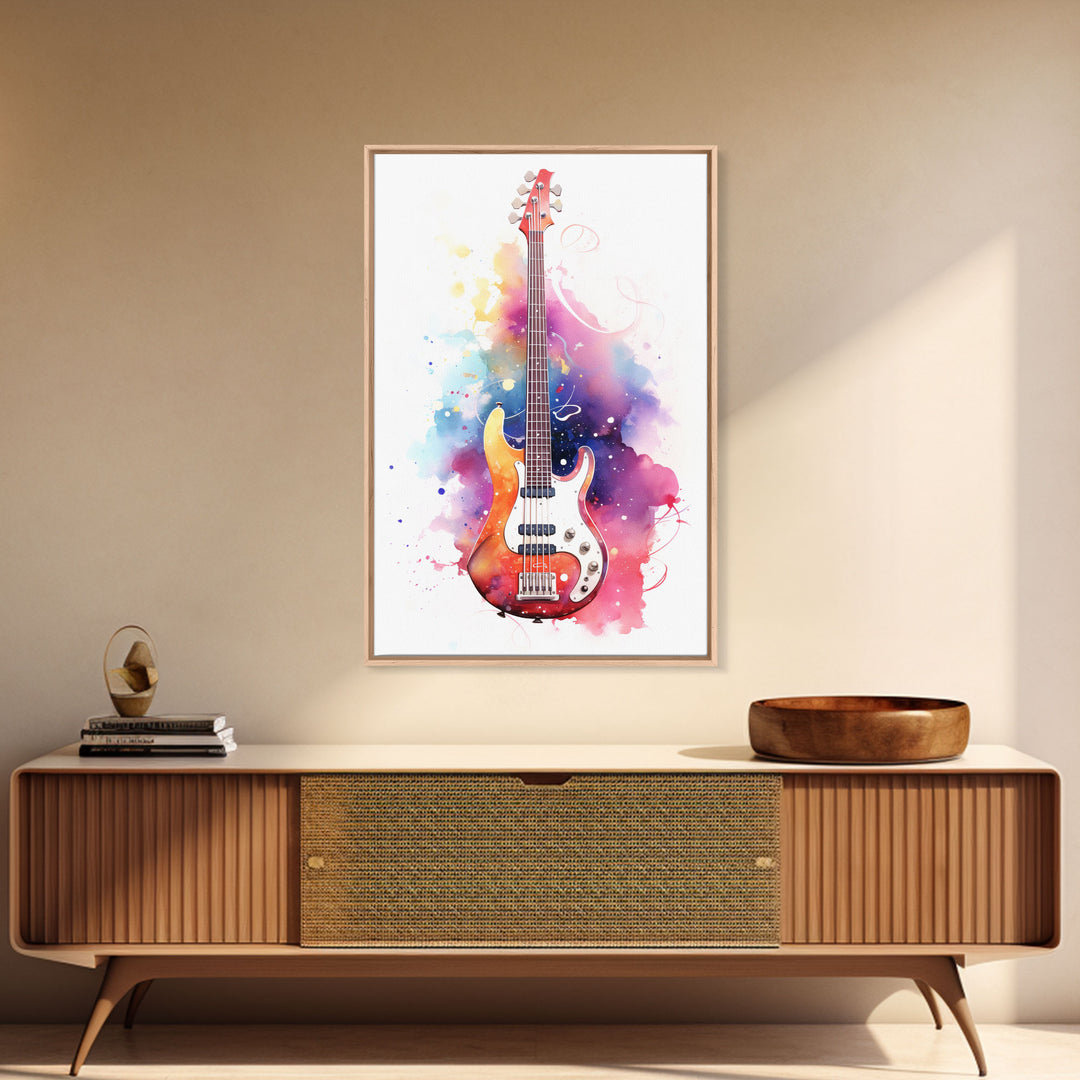 Electric Guitar Wall Art, Rock N Roll Decor, Graffiti Art, Splatter Art, Musician Gift Custom Guitar Art