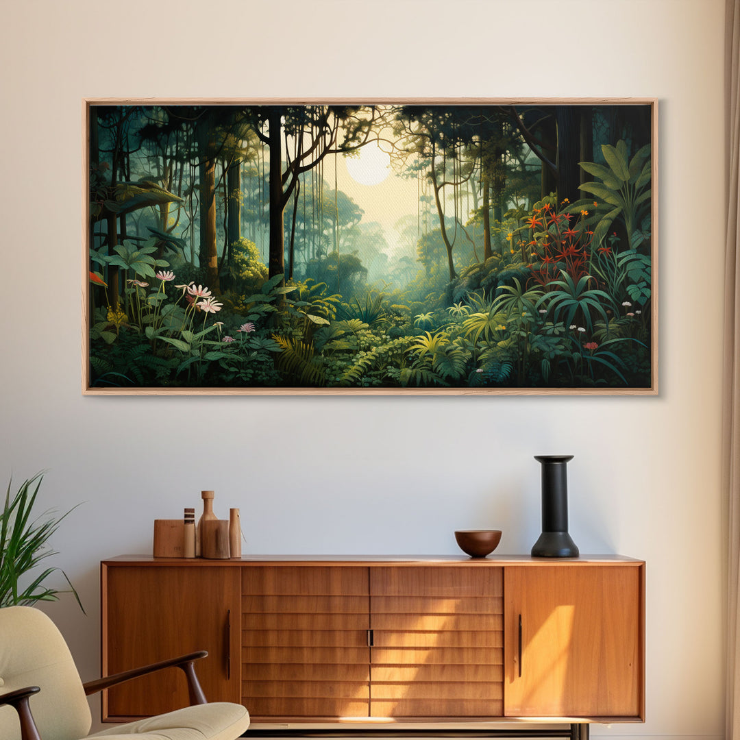 Forest Wall Art, Trees Wall Print, Jungle Wall Art, Panoramic Art, Wall Art, Canvas Art, Landscape Art, Dorm Room Art, Office Decor, Prints