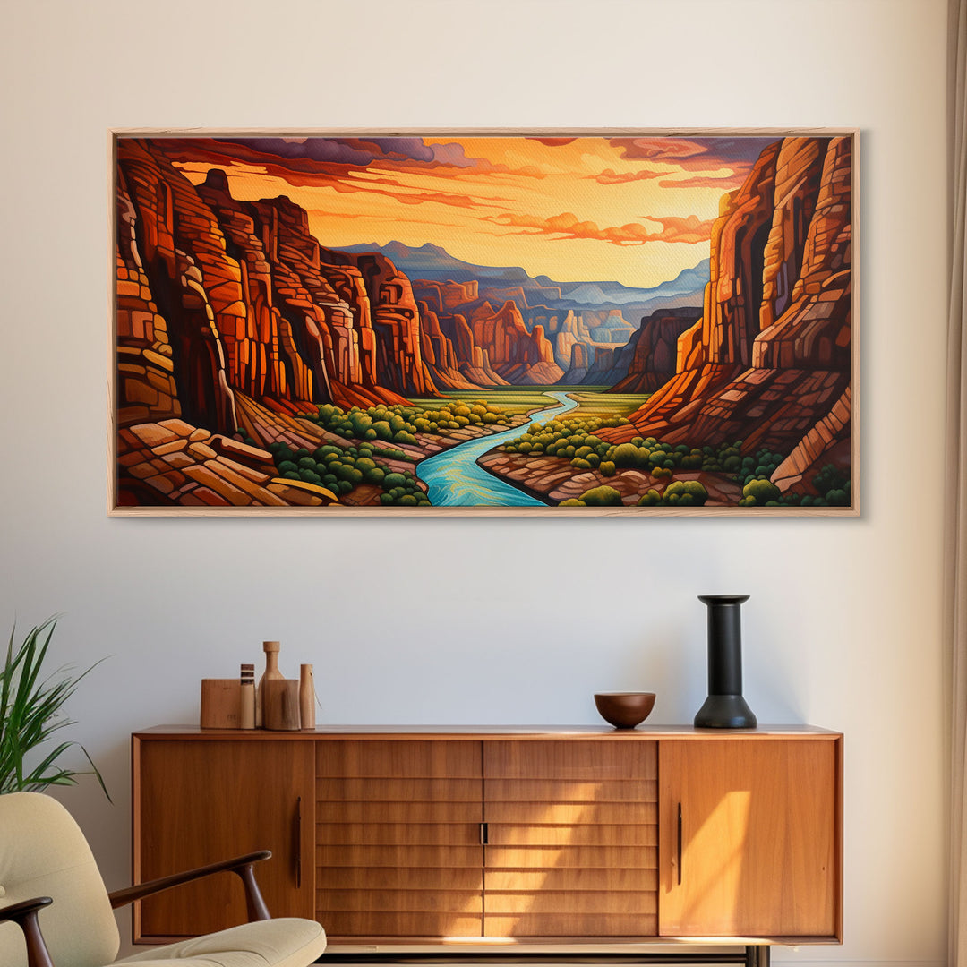 Canyon Wall Art, River Wall Print, Panoramic Art, Wall Art, Canvas Art, Landscape Art, Gift For Him, Rustic Wall Decor, Teen Boy Wall Art