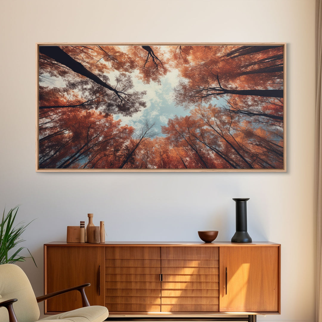 Trees Wall Art, Fall Art Print, Panoramic Art, Wall Art, Canvas Art, Landscape Art, Moving Gift, Ranch Decor, Farmhouse Art, Family Room Art