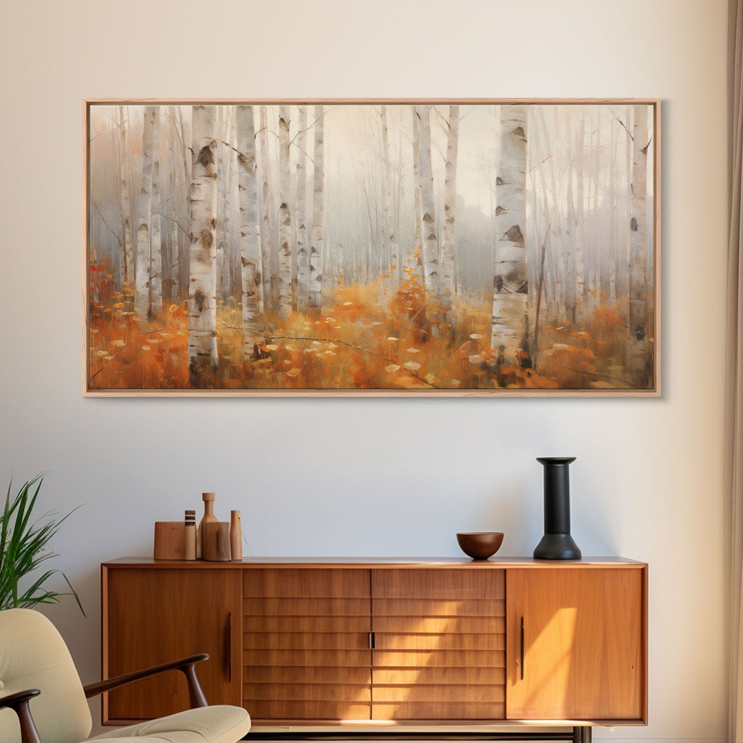 Forest Wall Art, Autumn Wall Art, Tree Wall Art, Panoramic Art, Wall Art, Canvas Art, Landscape Art, Landscape Print, Farmhouse Wall Art