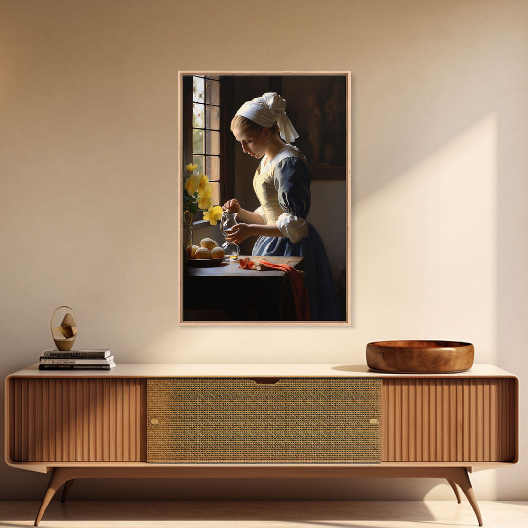 Baroque Art, Vermeer, Inspiration Art, Medieval Wall Art, Dutch Art, Canvas Print, Wall Art, Vertical Art, Country Home Art, Kitchen Prints