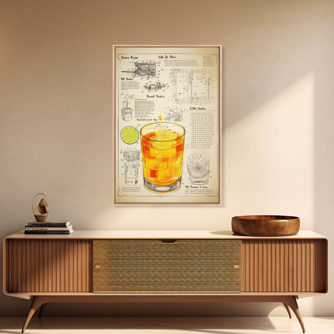 Cocktail Wall Art, Bar Cart Art, Cocktail Gift, Canvas Print, Wall Art, Vertical Print, Dorm Room Art, Kitchen Wall Decor, Friendship Gift