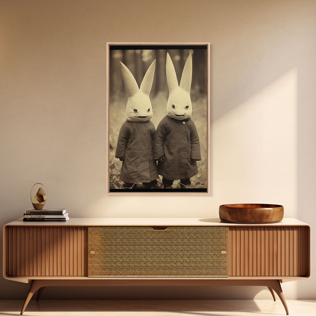 The Bunny Boys, Spooky Halloween Art, Scary Wall Decor, Spooky / Creepy Halloween Decor, Thought Provoking Haunted Art