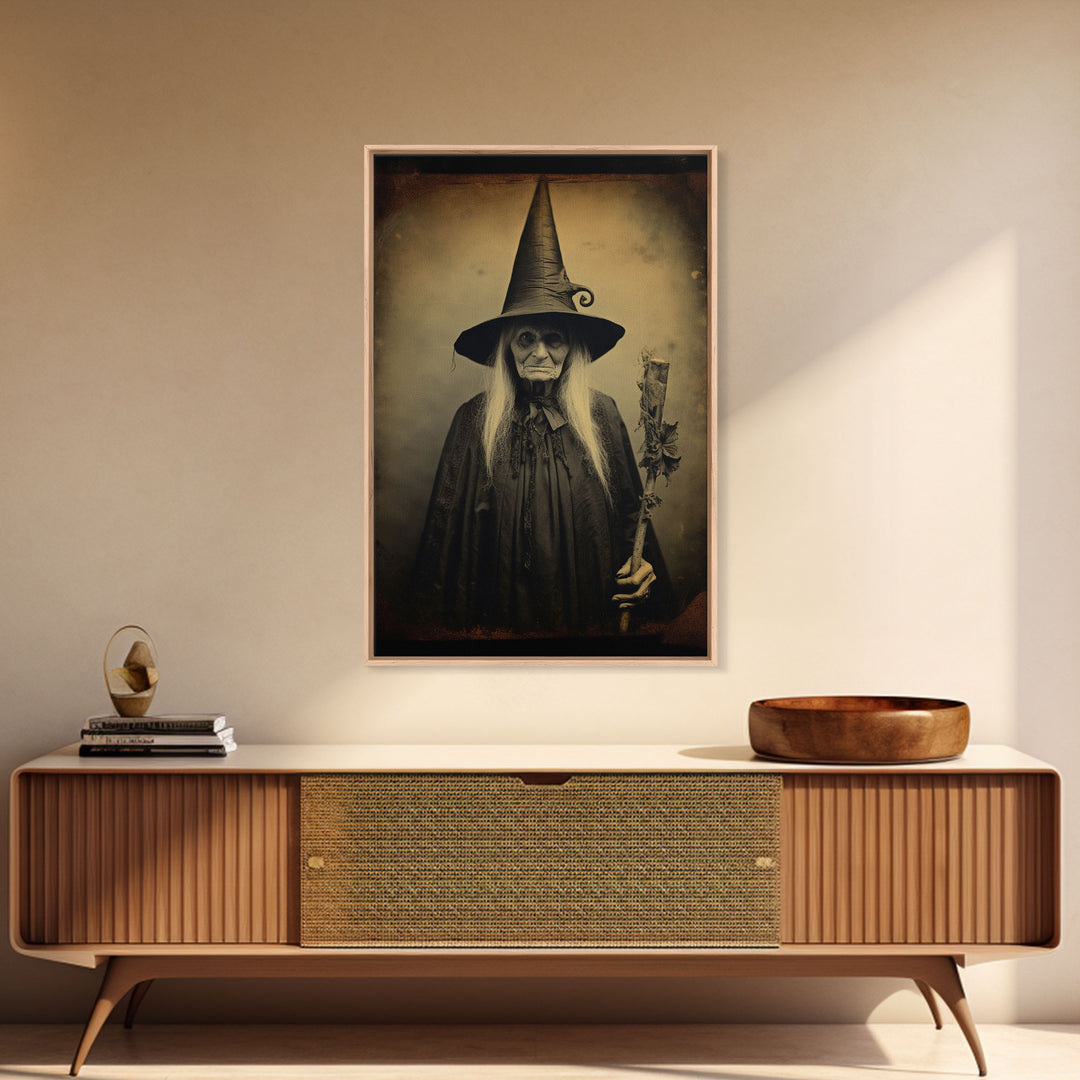 Witch Halloween, Scary Wall Art, Witch Art Print, Dark Art Print, Occult Art, Canvas Print, Wall Art, Vertical Print, Home Decor, Wall Decor