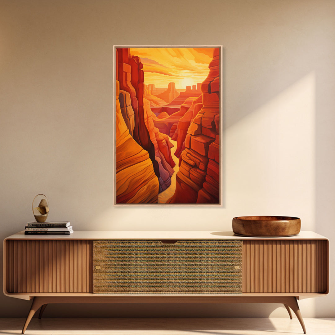 Canyon Wall Art, Sunset Wall Print, Landscape Print, Canvas Print, Wall Art, Vertical Art, Friendship Gift, Above Bed Art, Camper Wall Decor