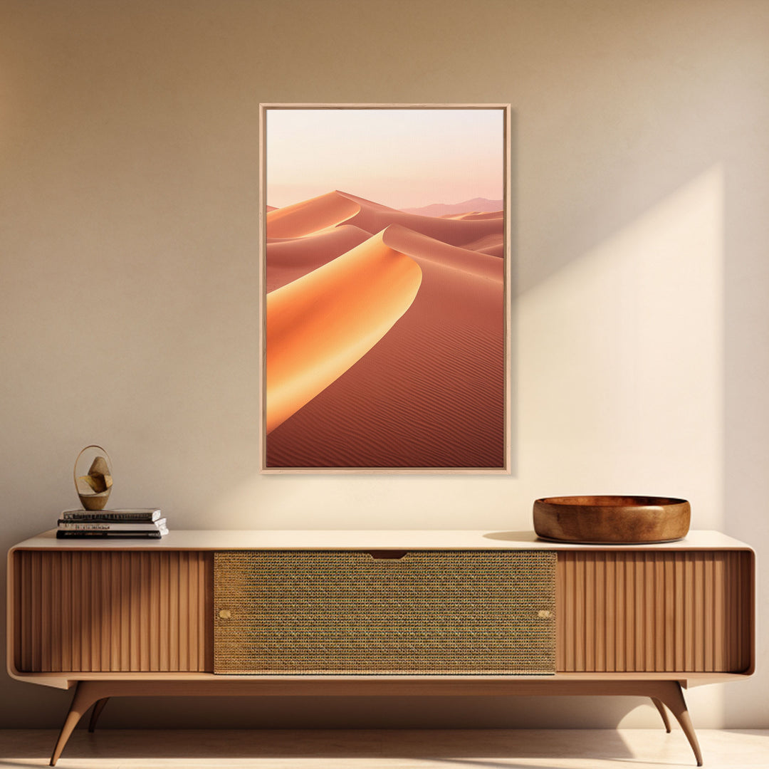 Sand Dunes Art Print, Desert Ladscape, Desert Art, Canvas Print, Wall Art, Vertical Art, Above Bed Decor, Modern Office Art, Gift For Boss