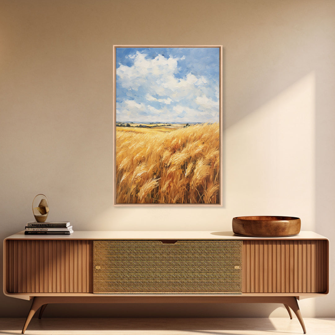 Wheat Feld Wall Art. Farm Wall Print, Landscape Art, Canvas Print, Wall Art, Vertical Art, Gift For Friend, Farmhouse Wall Decor, RV Decor