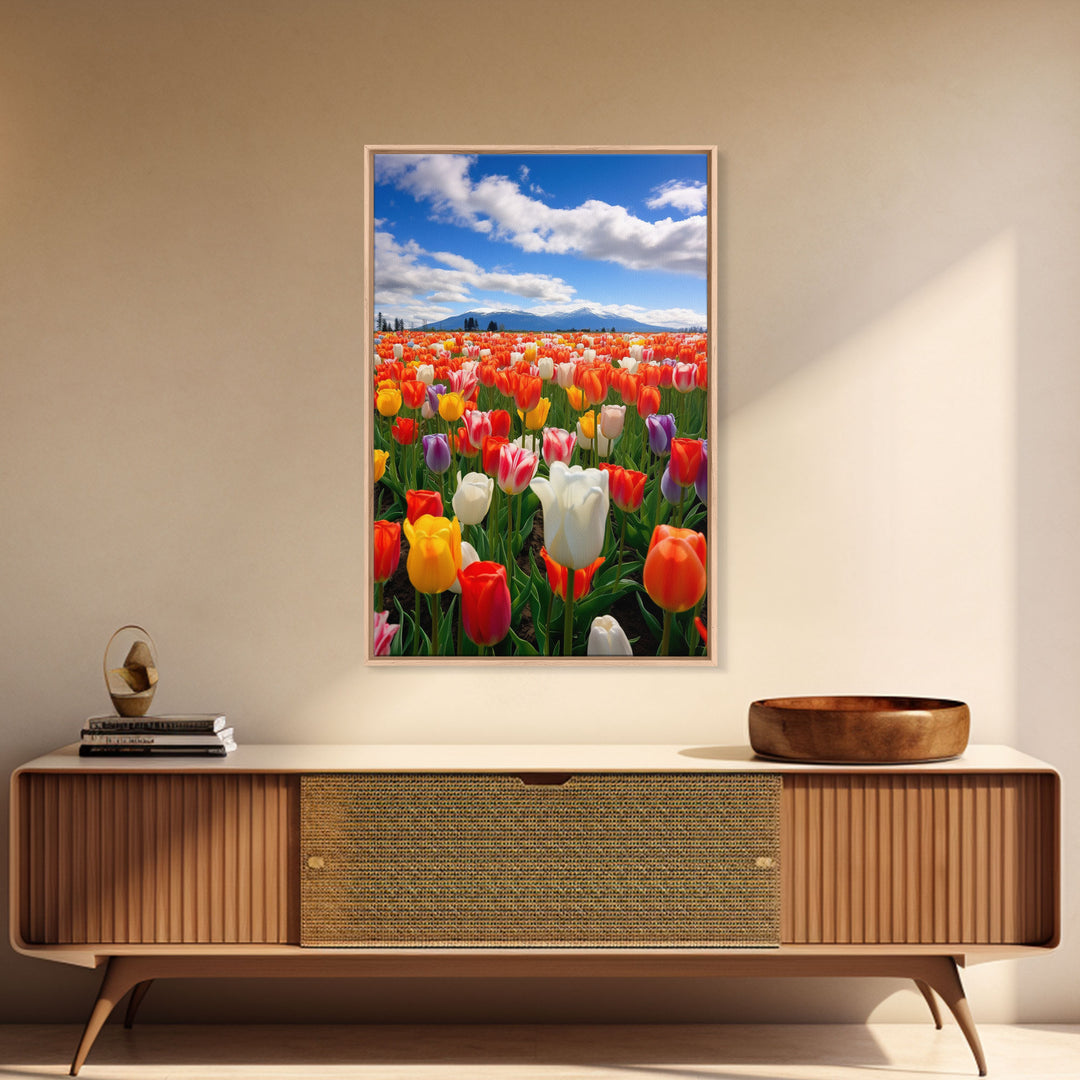 Tulips Wall Print, Flower Art Print, Vibrant Wall Art, Canvas Print, Wall Art, Vertical Art, Teacher Gift, Above Bed Decor, Office Prints