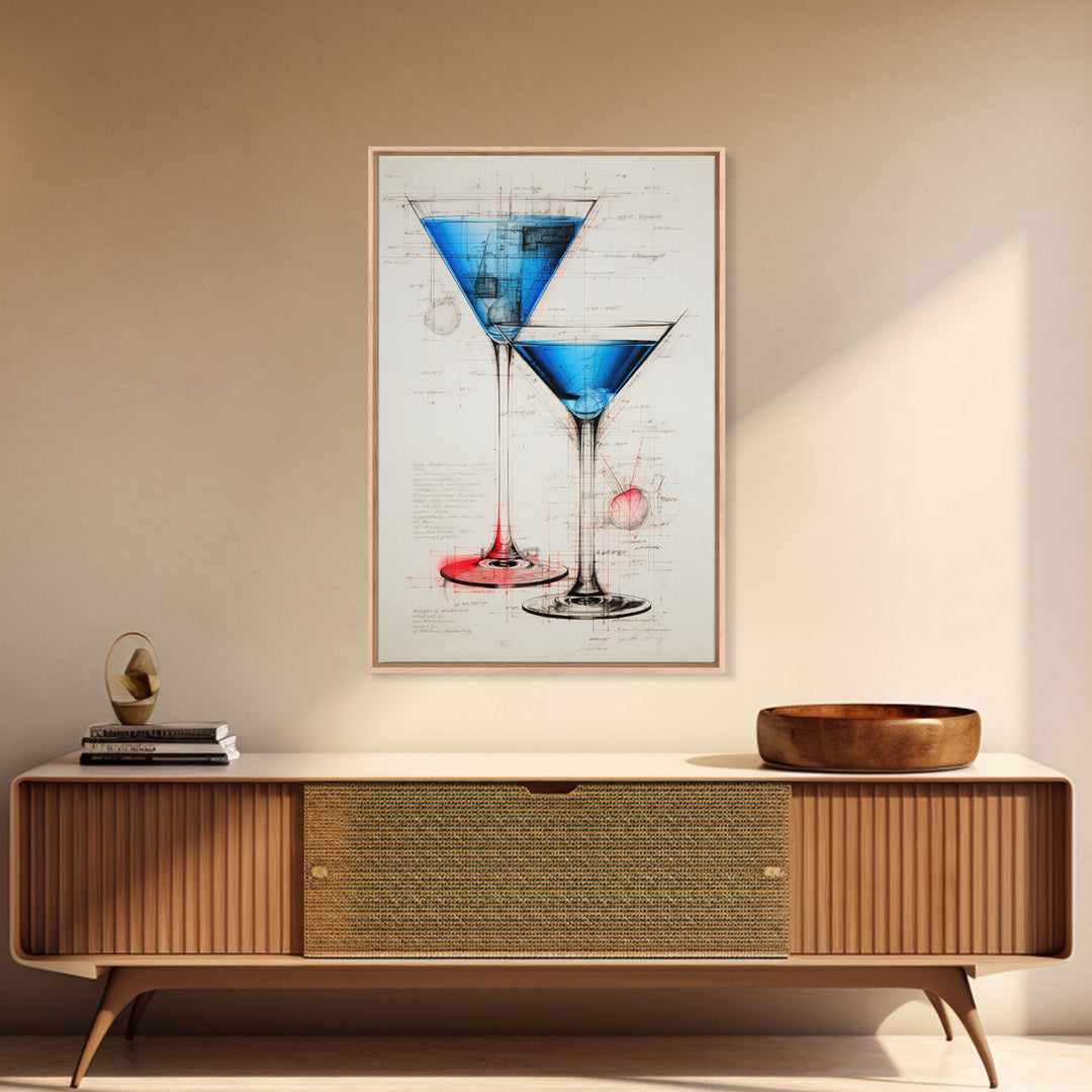 Cocktail Wall Art, Bar Cart Art, Alcohol Wall Art, Canvas Print, Wall Art, Vertical Art, Kitchen Wall Art, Best Friend Gifts, House Wall Art