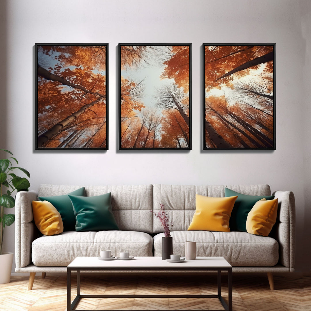 Trees Wall Art, Fall Art Print, Nature Print, Canvas Print, Wall Art, 3 Piece Wall Art, Country Home Decor, Bedroom Prints, Ranch Decor