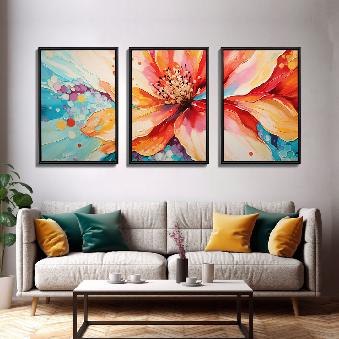 Hibiscus Wall Art, Flower Art Print, Botanical Art Print, Canvas Print, Wall Art, 3 Piece Wall Art, Country Home Wall Art, Girl Room Art