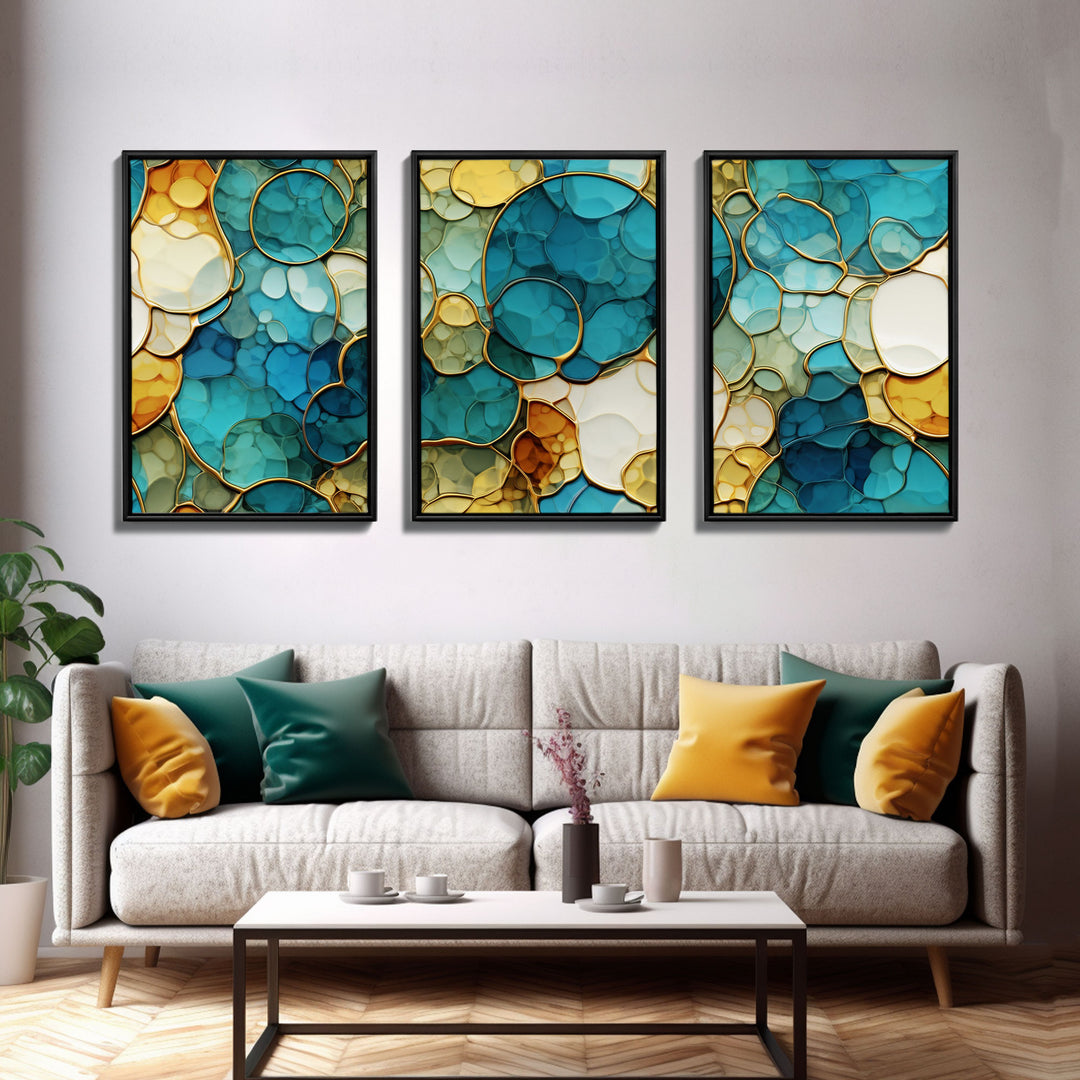 Abstract Art Print, Vibrant Wall Print, Canvas Print, Wall Art, 3 Piece Wall Art, Abstract Wall Art, Above Bed Art, Teen Girl Room Decor