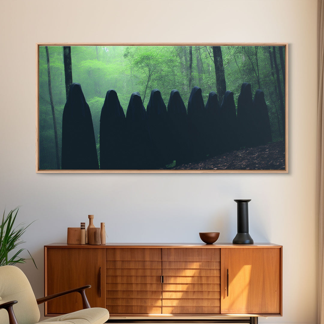 The Cult Of The Forest, Framed Canvas, Halloween Art Prints, Liminal Art, Halloween Photography