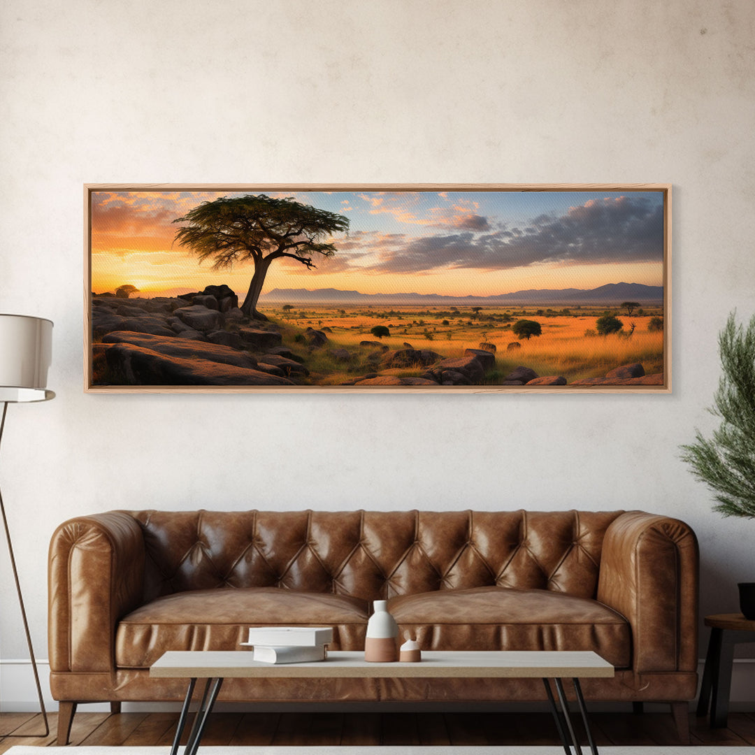 Panoramic Print of The Serengeti in Tanzania Extra Large Wall Art, Panoramic Wall Art, Panoramic Landscape Print, Landscape Photography