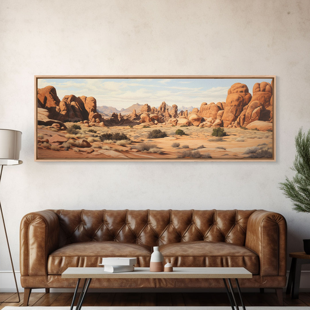 Arches National Park Poster, Utah, Extra Large Horizontal Wall Art, Watercolor Travel Print, Framed Canvas Print Wall Decor