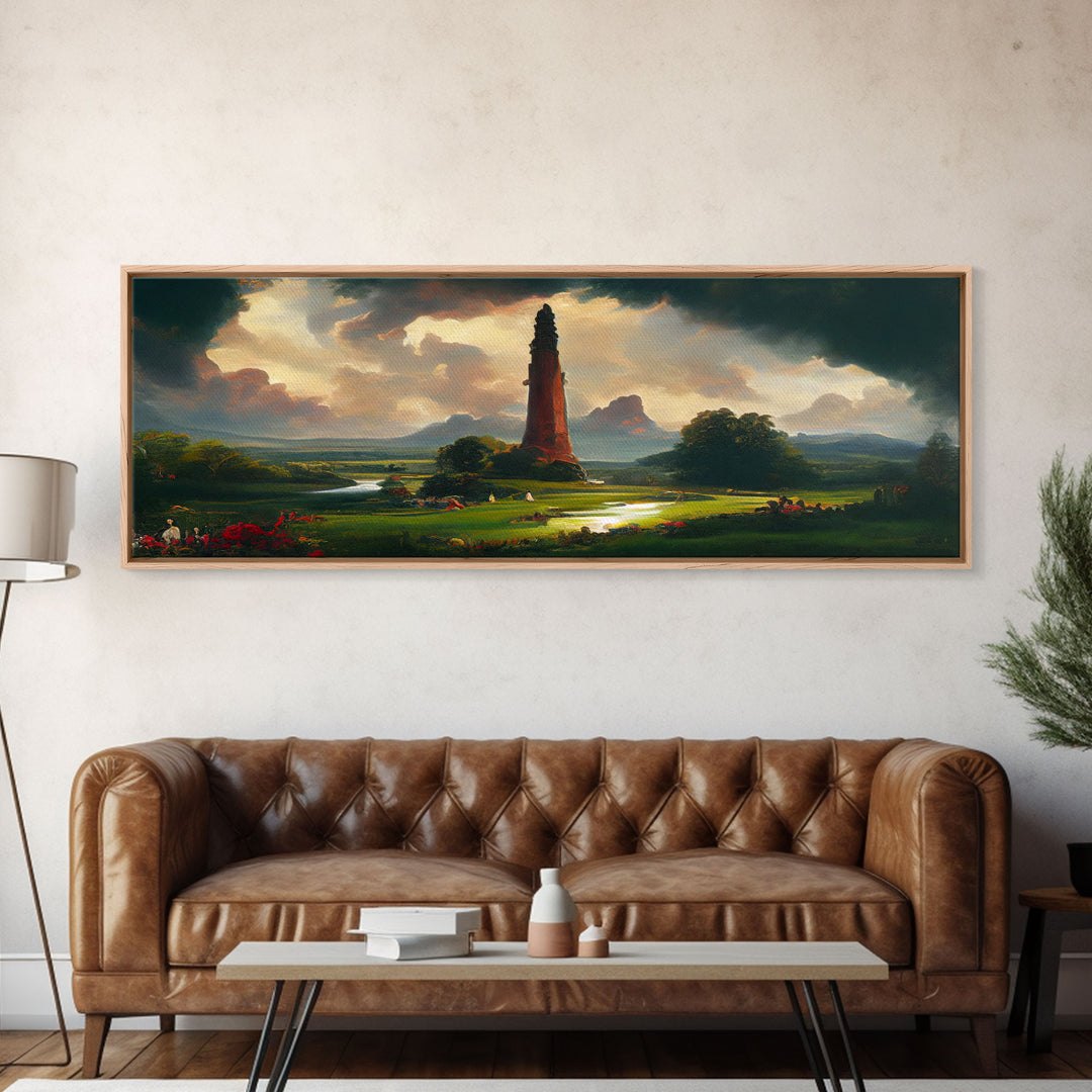 The Dark Tower, Ready To Hang Canvas Print, Panoramic Art, High Fantasy Concept Art