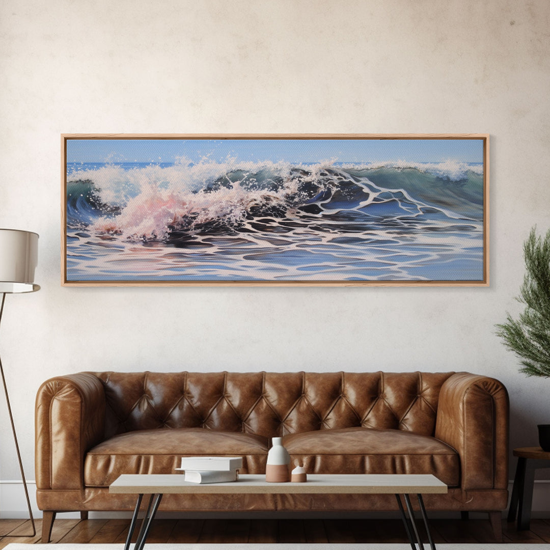 The Wave, Framed Canvas Print, Seascapes Wall Art, Ocean Decor, Ocean Water Wall Art, Home & Office Decoration