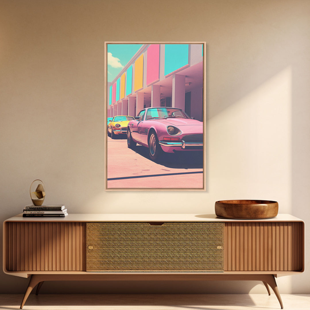 Classic Car Wall Art, Retro Art, Canvas Print, Wall Hanging, Portrait Art, Car Wall Art, Realtor Thank You, Apartment Wall Decor, Office Art