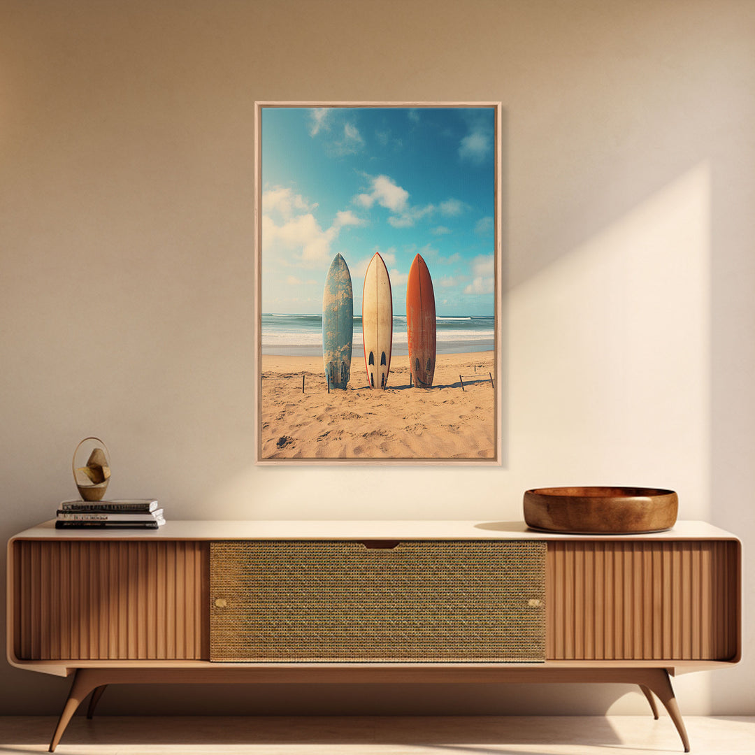 Surf Board Art, Framed Canvas Print, Surf Decor, Surf Art, Surfboard Wall Art, Surf Wall Art, Surf Poster, Surf Board Decor, Beach House Art