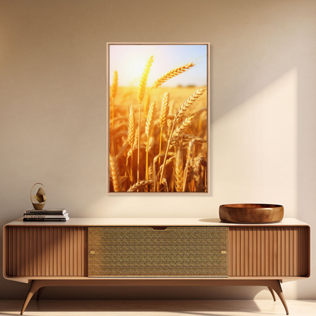 Wheat Field Print, Nature Wall Art, Canvas Print, Wall Hanging, Portrait Art, Farmhouse Wall Decor, Country Wall Art, Kitchen Prints