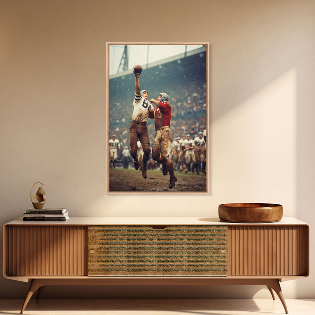 The Love Of The Game, 1920s Football, Framed Canvas Print, Footfall Fan Gift, Gift For Football Fan, Christmas Gift