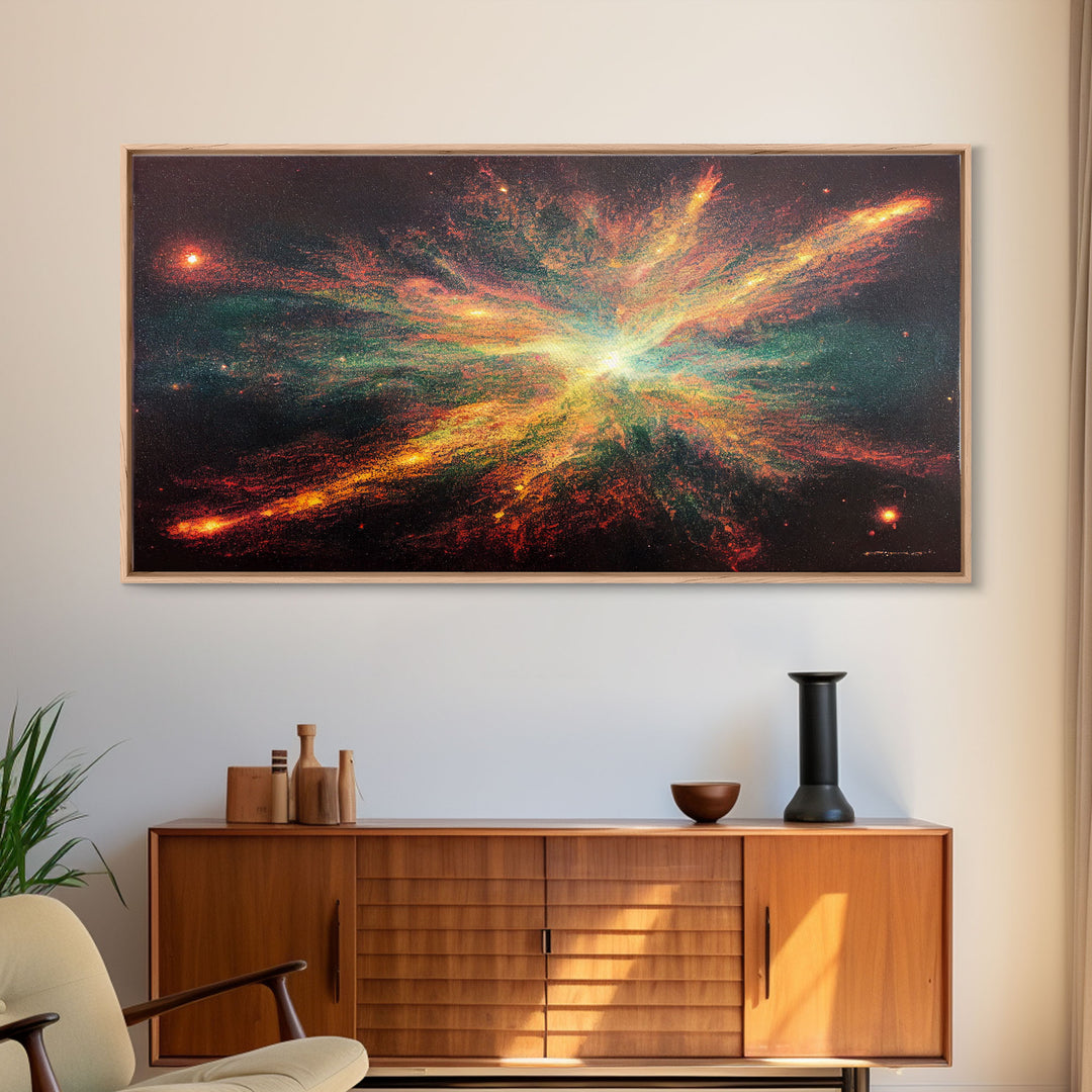 Explosion of Stars, Scifi Art, Galaxy Universe Print, Ready To Hang Canvas Print, Framed Canvas Wall Art, Living Room Wall Decor