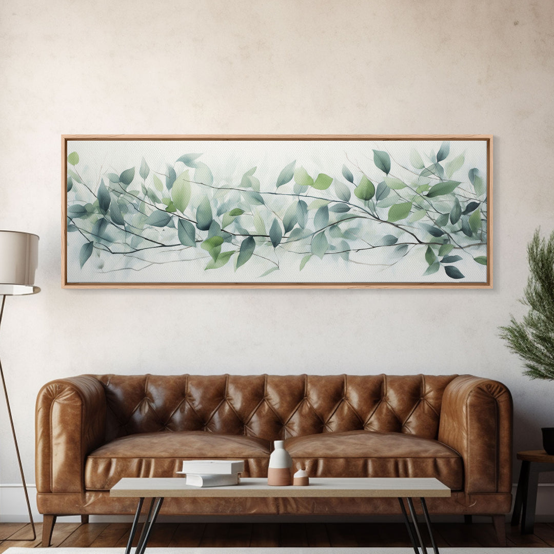 Botanical Art Print - Framed Canvas Print - Eucalyptus Art - Garden Print - Large Gallery Wrap Ready To Hang Wall Art, Optional Frame