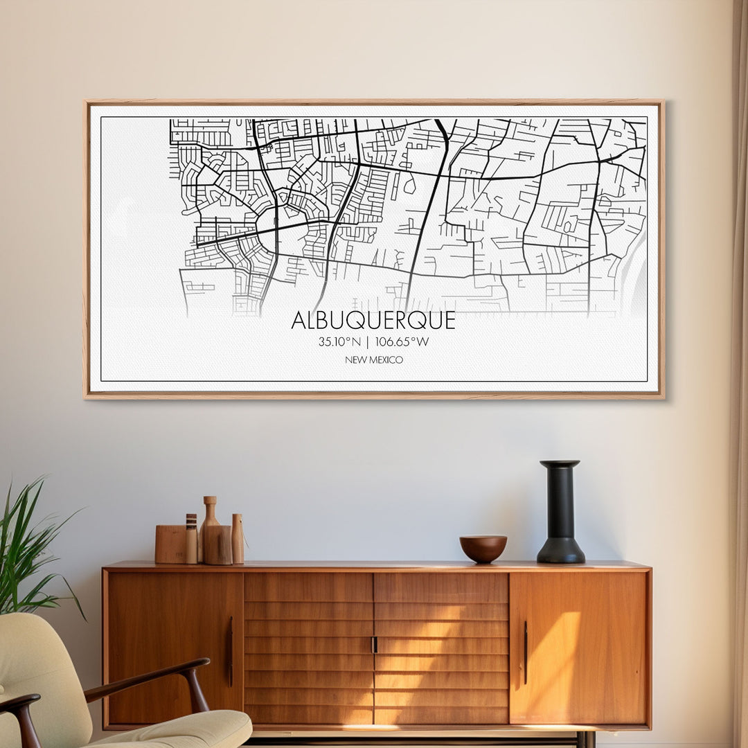 Albuquerque Street Map, New Mexico Map, Map Print, Modern Art, Wall Art, Canvas Print, City Maps, Office Gift, Prints, Above Bed Décor