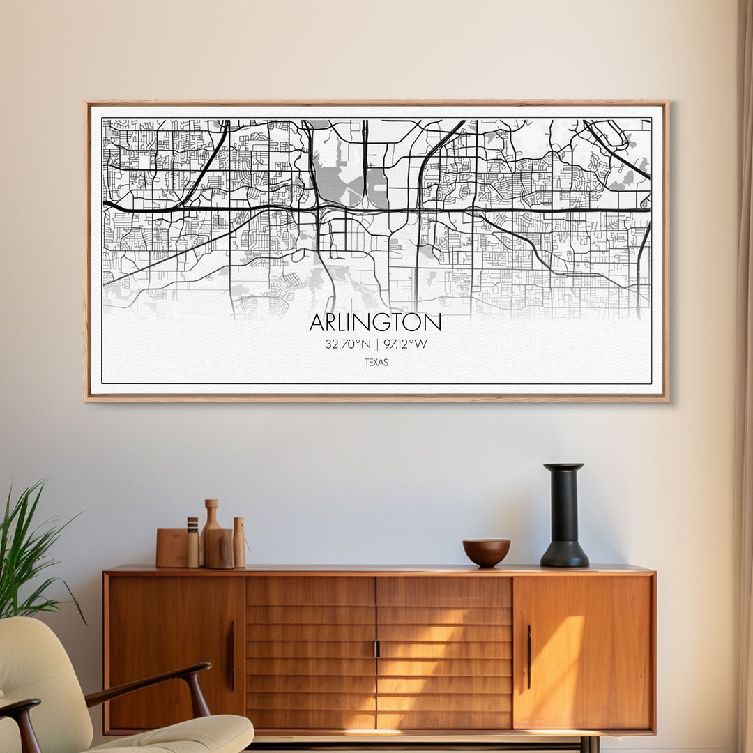 Arlington Street Map, Texas Map, Map Print, Modern Art, Wall Art, Canvas Print, Travel Art, Apartment Décor, Summer Gift, Laundry Room Décor