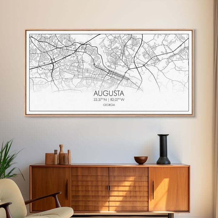 Augusta Street Map, Georgia Map, Map Print, Modern Art, Wall Art, Canvas Print, Farmhouse Décor, College Dorm Décor, Teacher Gift, Prints