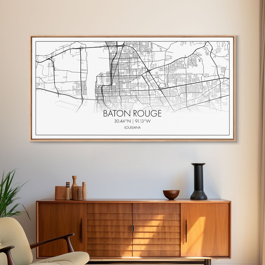 Baton Rouge Street Map, Louisiana Map, Map Print, Modern Art, Wall Art, Canvas Print, Realtor Gift, Wall Art Above Bed, Home Wall Décor