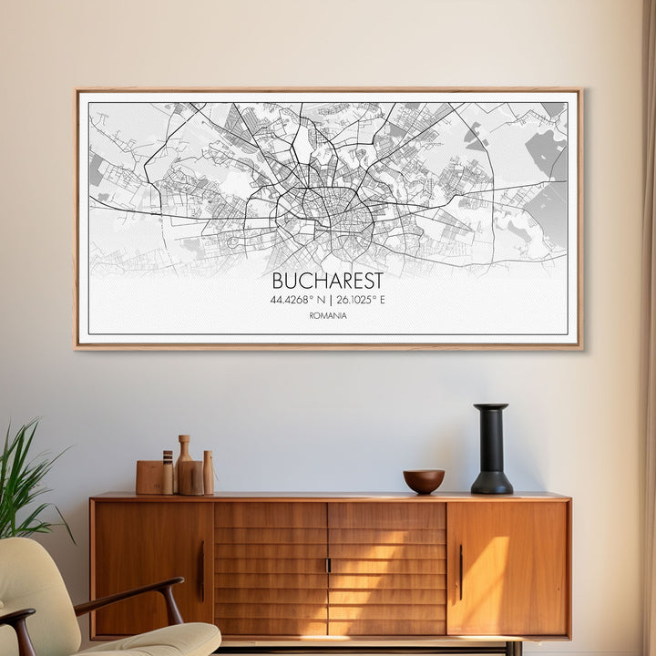 Bucharest Street Map, Romania Map, Map Print, Modern Art, Wall Art, Canvas Art, Trendy Room Décor, Thank You Gift, Wall Décor Bedroom