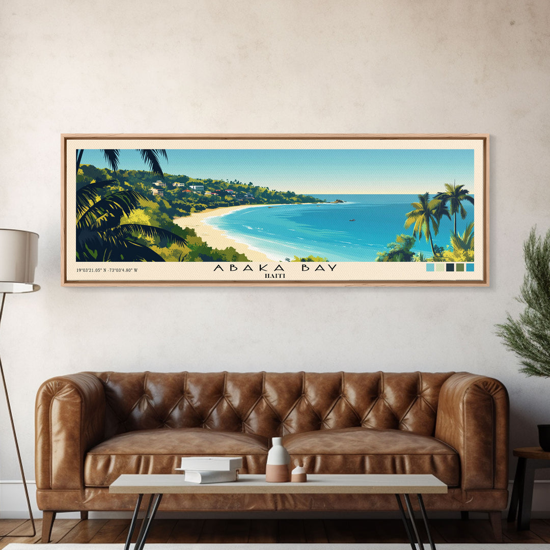 Abaka Bay, Haiti Panoramic Print, Vacation Gift, Haiti Wall Art, Beach Painting, Beach Decor, Beach Or Lakehouse Art