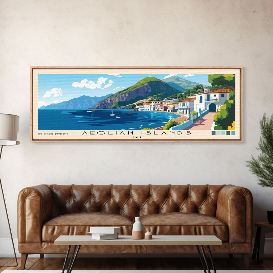 Aeolian Islands, Italy Panoramic Print, Vacation Gift, Italy Wall Art, Vacation Wall Art, Vacatation Memories, Beach Decor, Beach Or Lakehouse Art