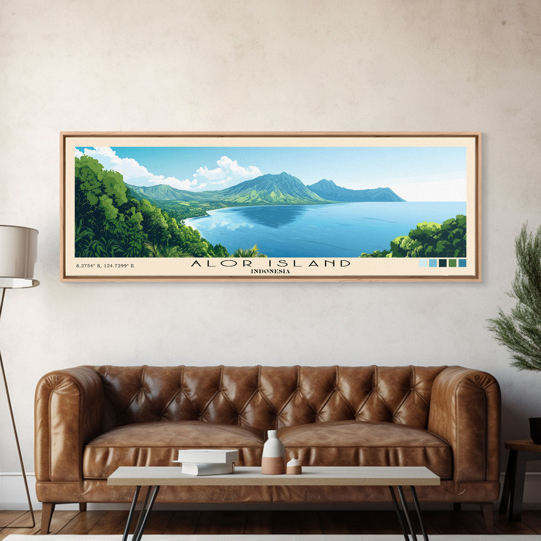 Alor Island, Indonesia Panoramic Print, Vacation Gift, Indonesia Wall Art, Beach Painting, Beach Decor, Beach Or Lakehouse Art