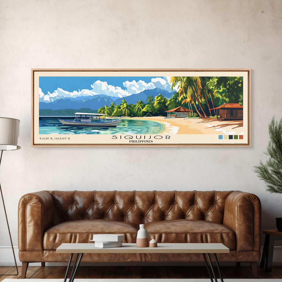 Siquijor, Philippines Panoramic Print, Vacation Gift, Philippines Wall Art, Vacation Wall Art, Vacatation Memories, Beach Decor, Beach Or Lakehouse Art