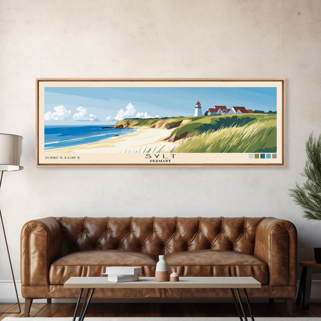 Sylt, Germany Panoramic Print, Vacation Gift, Germany Wall Art, Beach Painting, Beach Decor, Beach Or Lakehouse Art