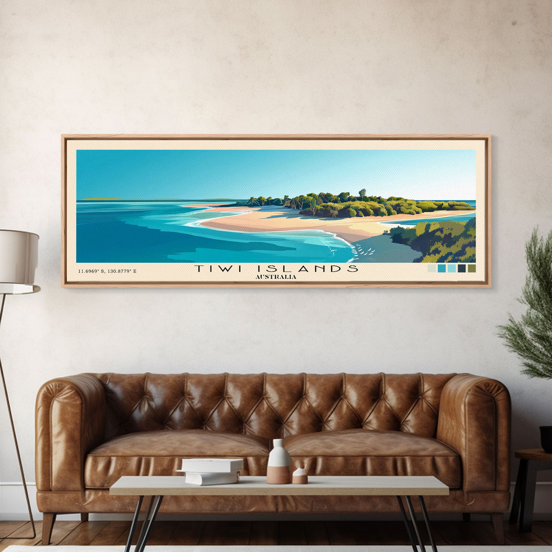 Tiwi Islands, Australia Panoramic Beach Print, Vacation Gift, Australia Wall Art, Beach Painting, Beach Decor, Beach Painting