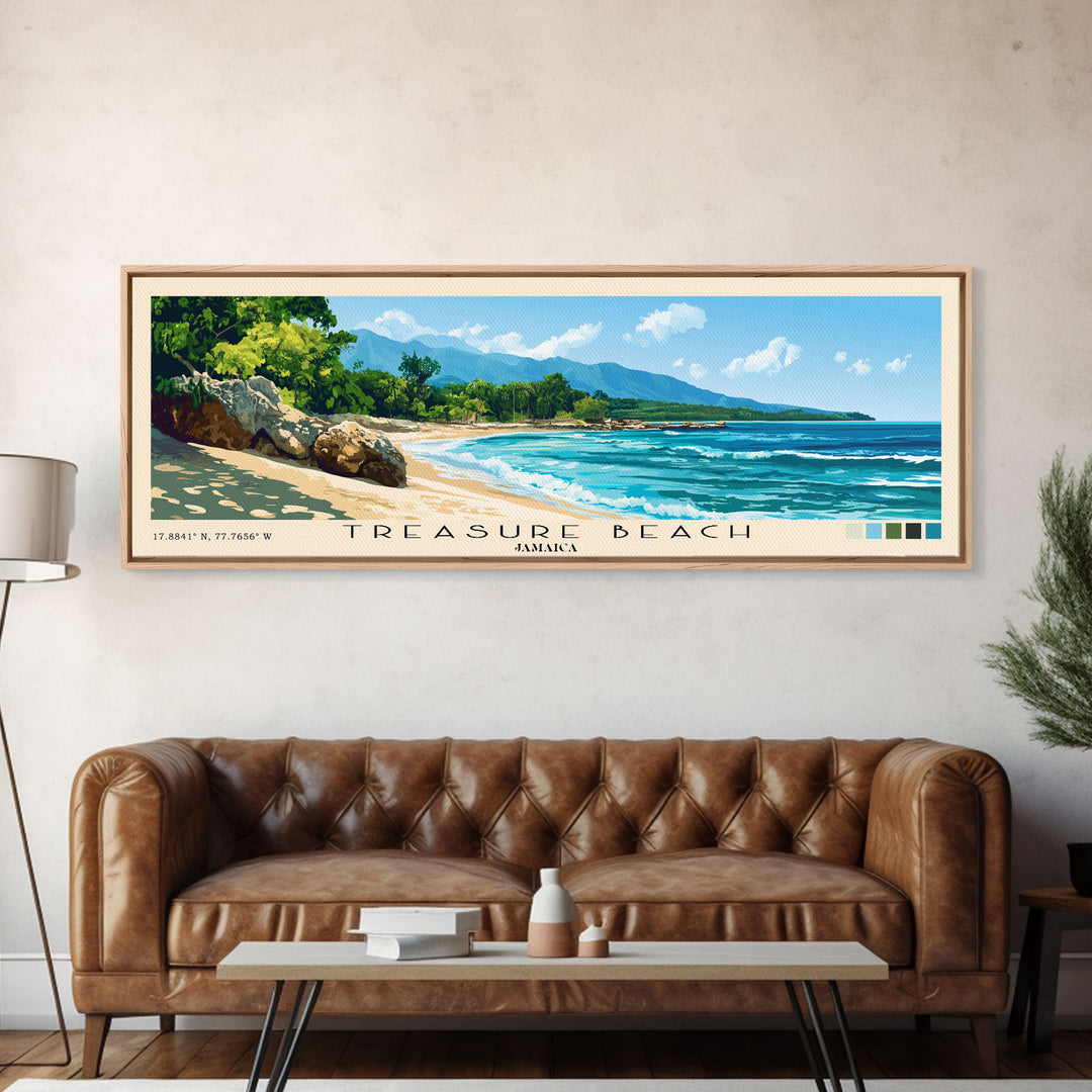 Treasure Beach, Jamaica Panoramic Print, Vacation Gift, Jamaica Wall Art, Vacation Wall Art, Vacatation Memories, Beach Decor, Beach Or Lakehouse Art