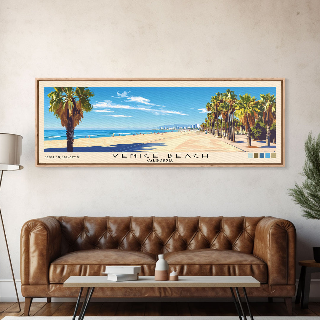 Venice Beach, California Panoramic Print, Vacation Gift, California Wall Art, Vacation Wall Art, Vacatation Memories, Beach Decor, Beach Or Lakehouse Art