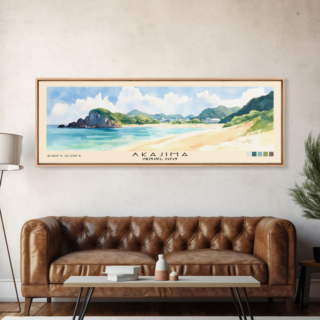 Akajima, Okinawa, Japan Watercolor Print, Vacation Gift, Okinawa, Japan Wall Art, Vacation Wall Art, Vacatation Memories, Beach Decor, Beach Or Lakehouse Art