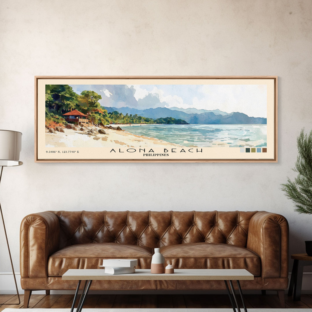 Alona Beach, Philippines Watercolor Print, Vacation Gift, Philippines Wall Art, Vacation Wall Art, Vacatation Memories, Beach Decor, Beach Or Lakehouse Art