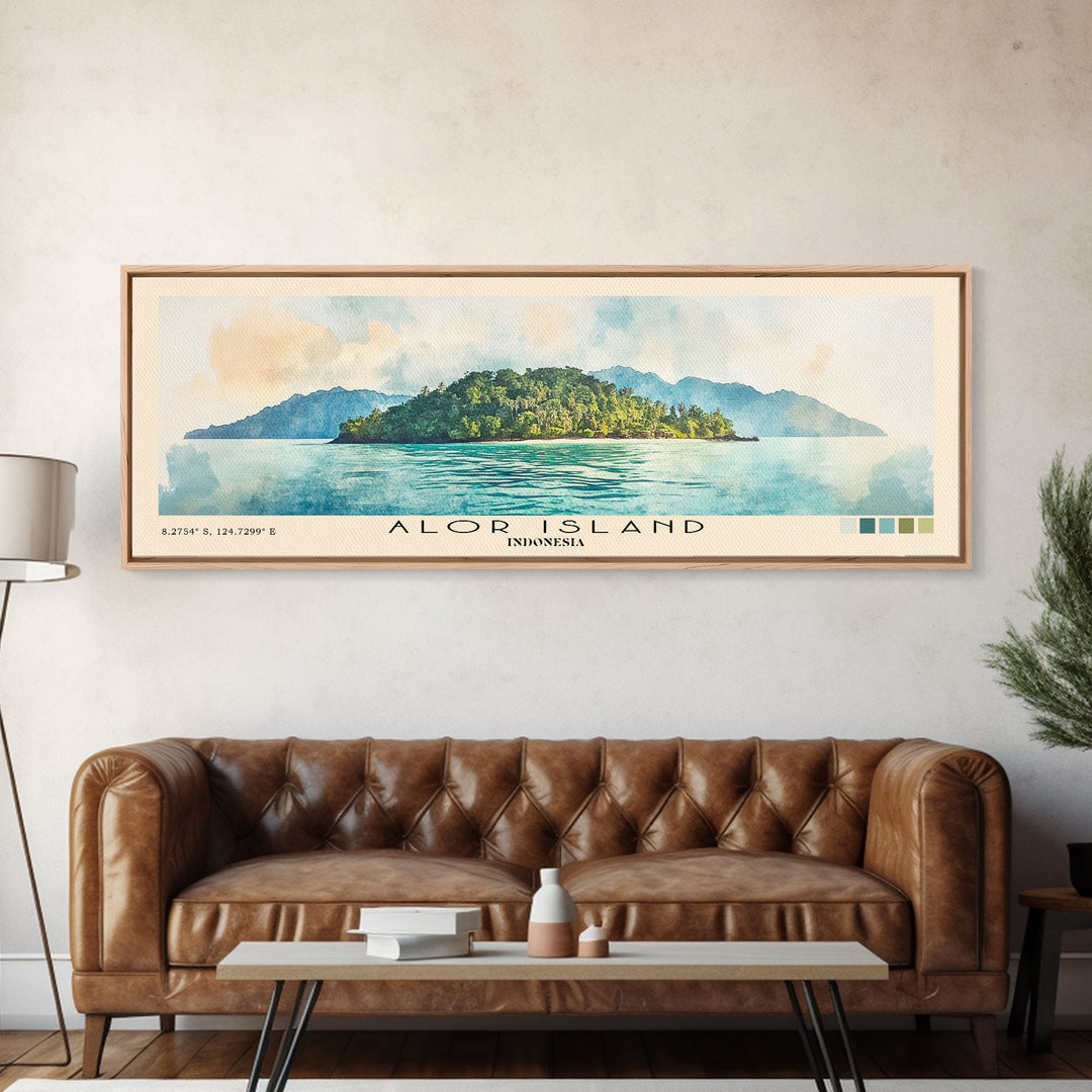 Alor Island, Indonesia Watercolor Print, Vacation Gift, Indonesia Wall Art, Beach Painting, Beach Decor, Beach Or Lakehouse Art