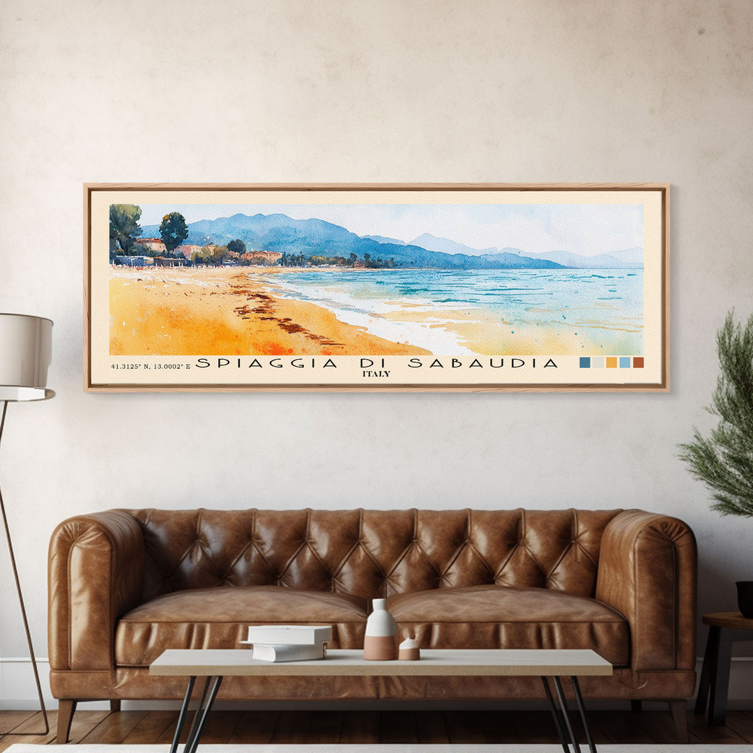 Spiaggia di Sabaudia, Italy Watercolor Beach Print, Vacation Gift, Italy Wall Art, Beach Painting, Beach Decor, Beach Painting