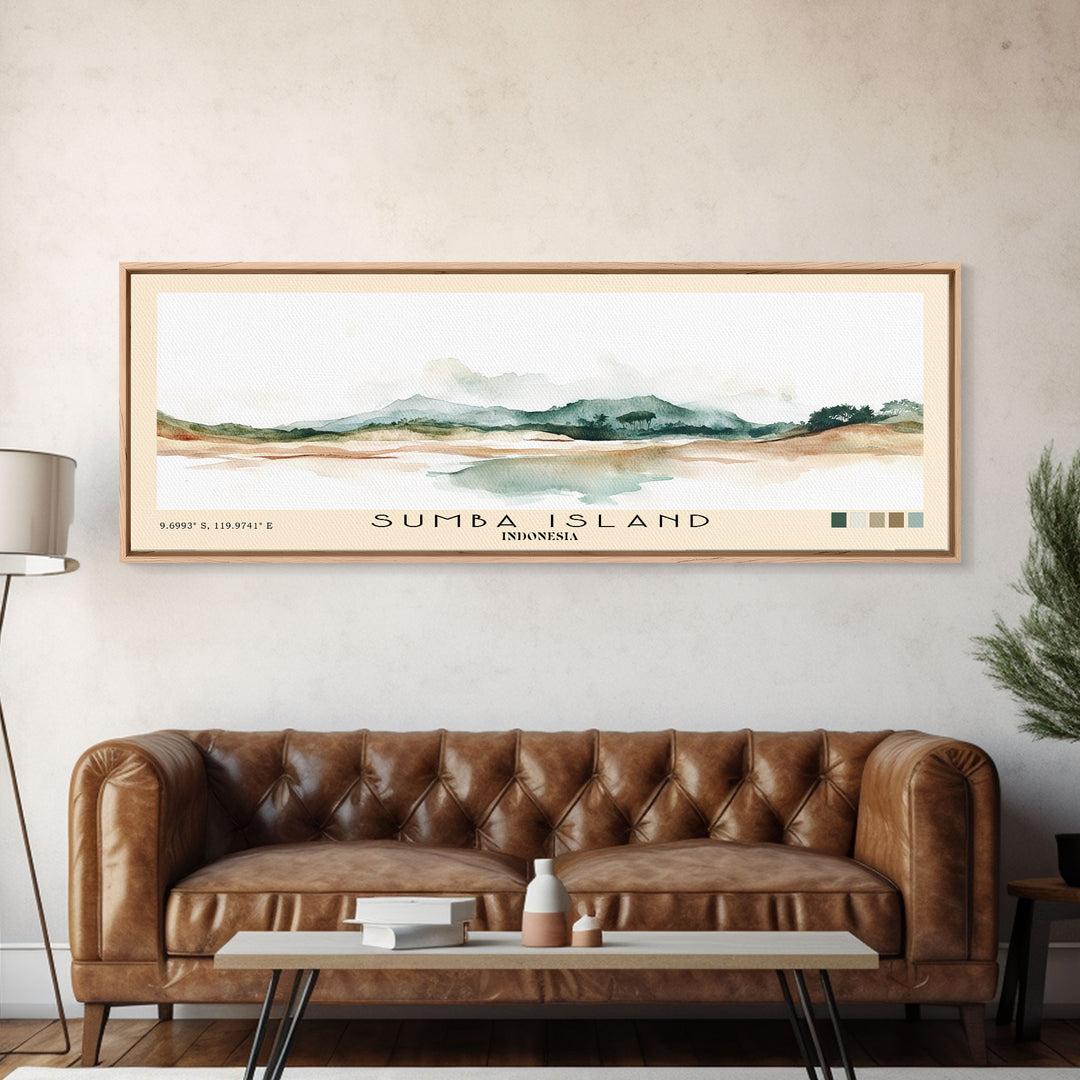 Sumba Island, Indonesia Watercolor Print, Vacation Gift, Indonesia Wall Art, Beach Painting, Beach Decor, Beach Or Lakehouse Art